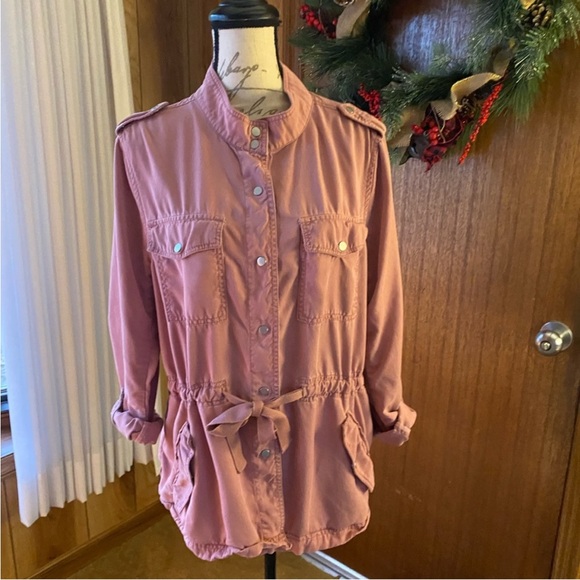 LOFT dust rose belted utility jacket - Picture 7 of 7